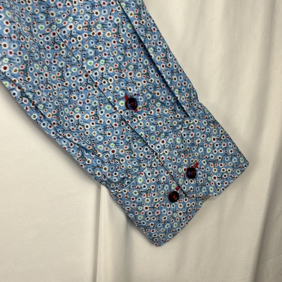 7 Downie Street Blue Multi-Coloured Floral/Dot Shirt - Picture 10 of 13